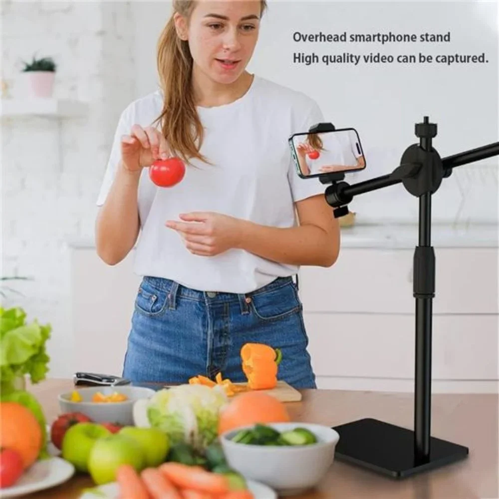 Overhead Phone and Camera Mount Stand - Compatible with iPhone Logitech Webcam